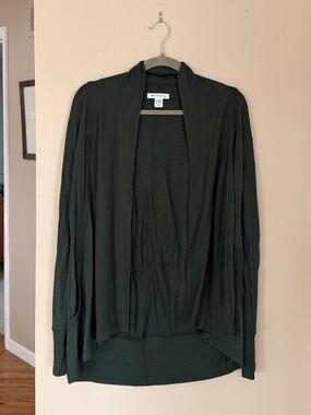 Athleta Pranayama Wrap Cardigan XS Emerald Green Long Sleeve Women's Pockets